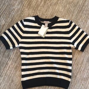 H&M Black and White Crew Neck Sweater